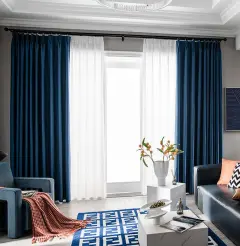 Thicken Shading Professional Sound-absorbing Super-strong Full-cloth Soundproof Curtain For Bedroom - Navy Blue - View 1