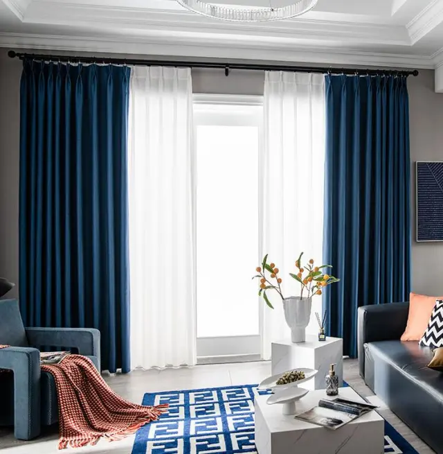 Thicken Shading Professional Sound absorbing Super strong Full cloth Soundproof Curtain For Bedroom Navy Blue - Shop at LoveMi