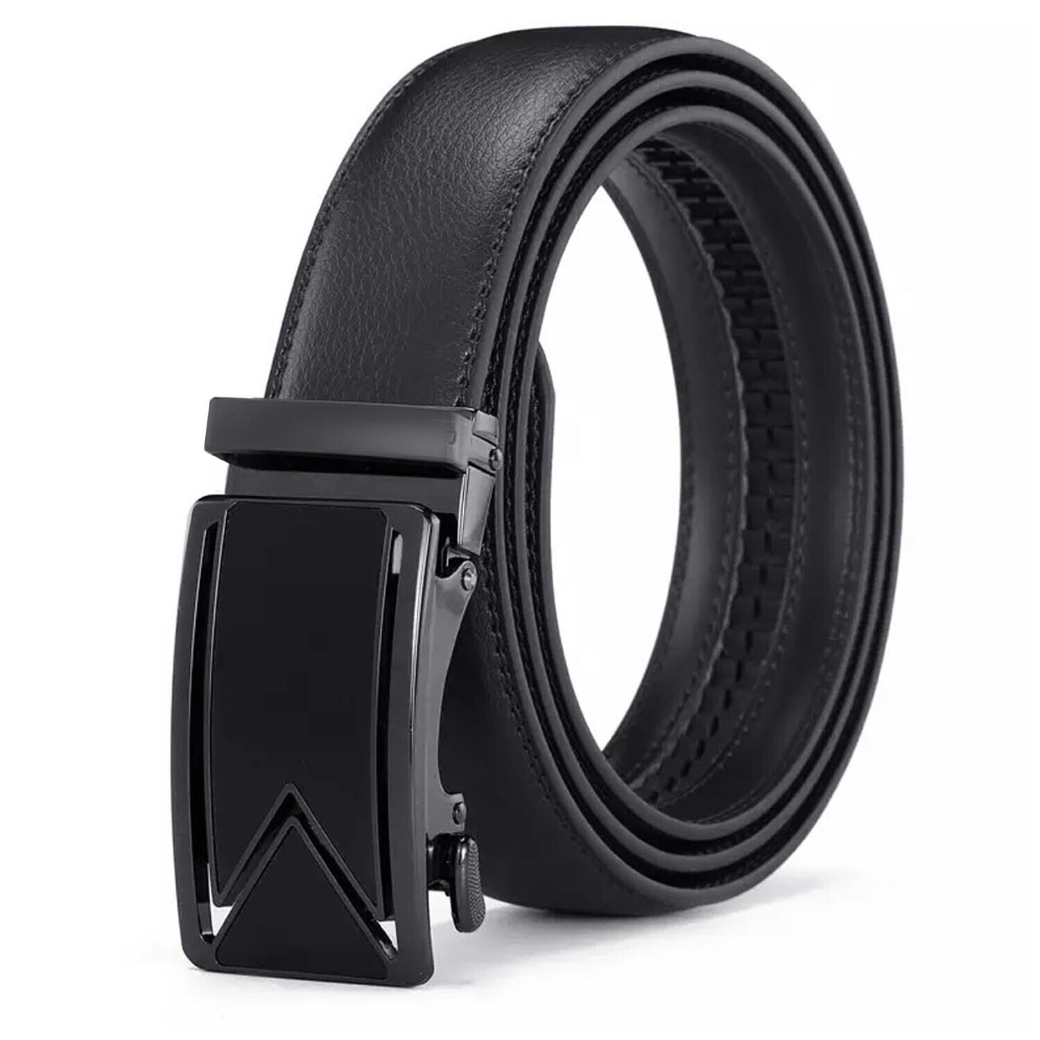 Slide Buckle Ratchet Belt - Genuine Leather - USA. We ship only inside the US, USPS First Class Package, 2 Day Handling, 2-5 Day Shipping. Microfiber PU Leather Ratchet Belt Belts For Men Adjustable Size with Automatic Slide Buckle No Holes by SHAVIT. Rat