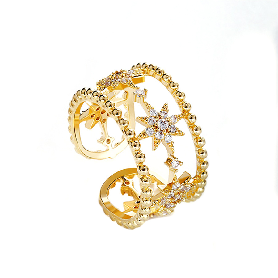 European And American High Sense Micro-inlaid Zircon Ring