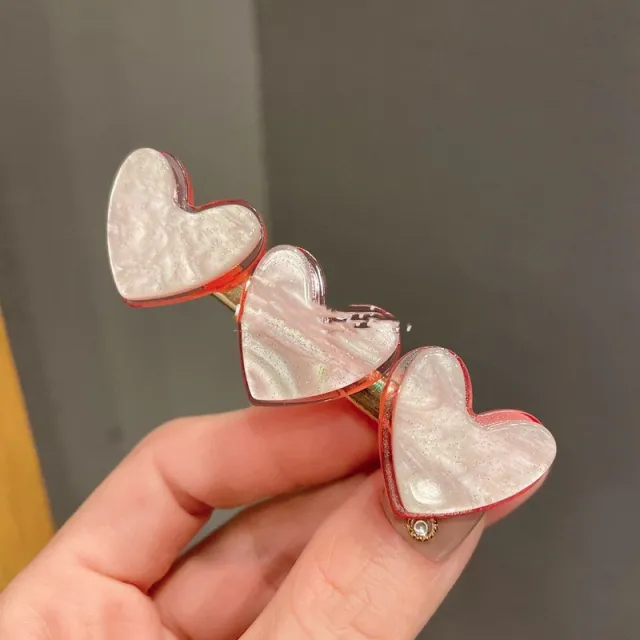 Sweet And Lovely Side Clip Love Hair Accessories White Love - Shop at LoveMi
