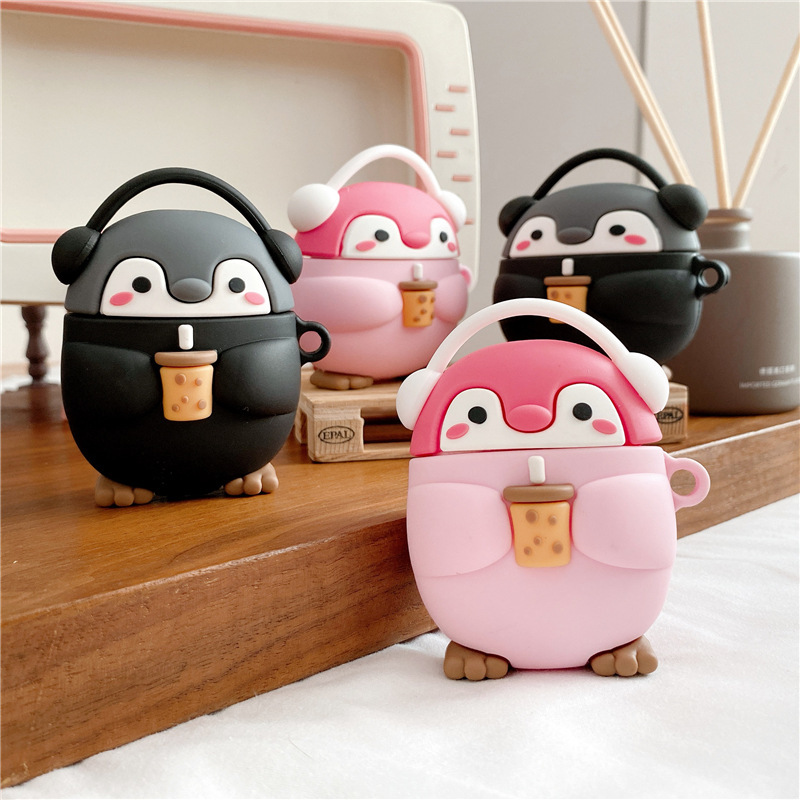 Milk Tea Little Penguin Bluetooth Wireless Earphone Set