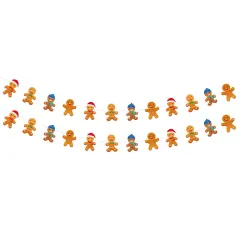 2 Pack Christmas Banner Paper Christmas Sign Garland Gingerbread Man Snowman Christmas Hanging Bunting Garland For Christmas Party Decorations Xmas... - View 1