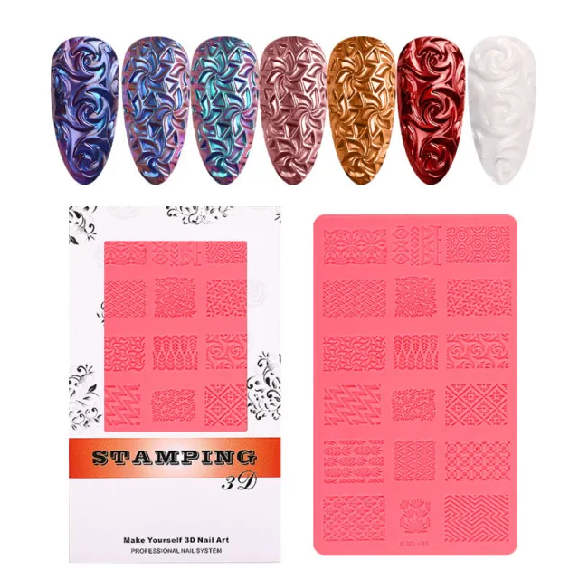 Nail Art Silicone Printing Stencil Plastic 3D Relief Template01 - Shop at LoveMi