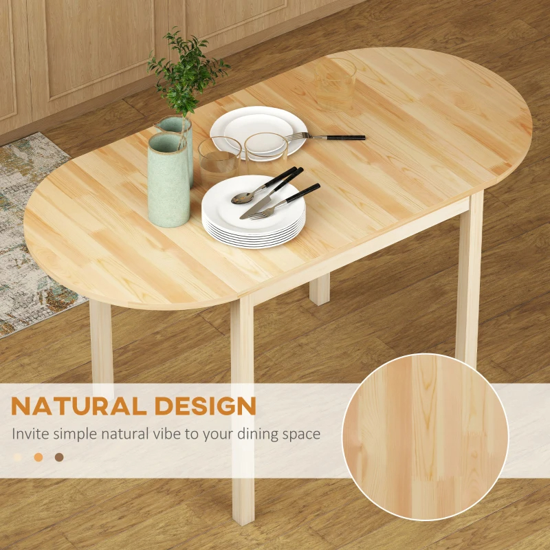 Wood Kitchen Table, Drop Leaf Tables For Small Spaces, Natural