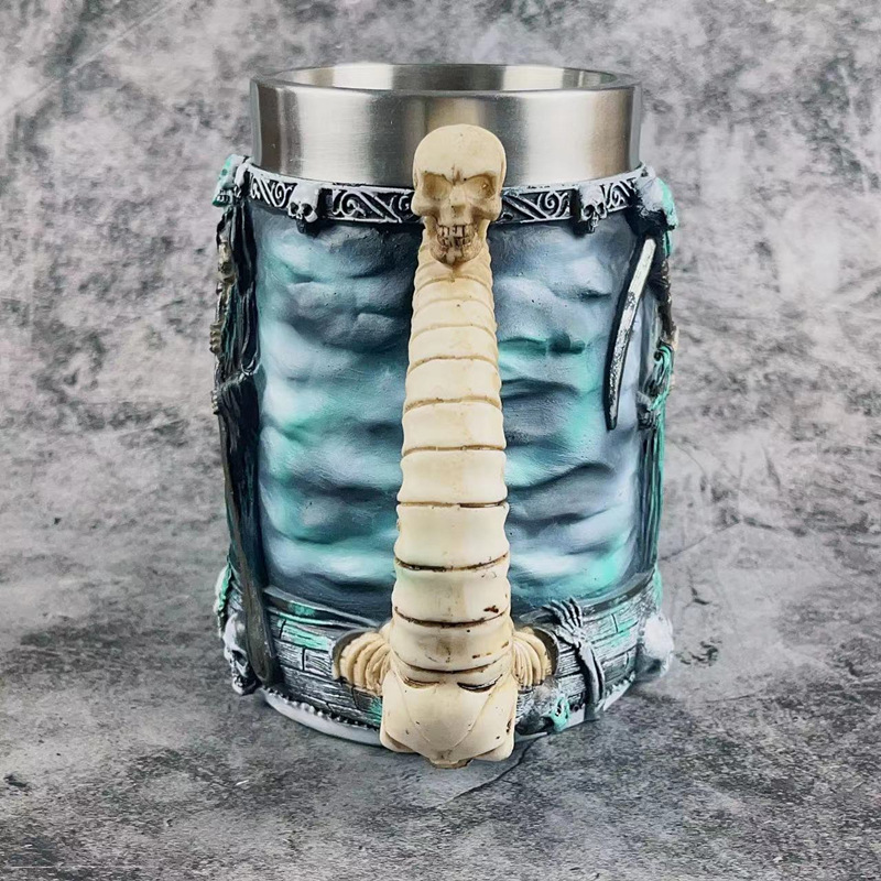 European and american death ship skull mug (death ship beer