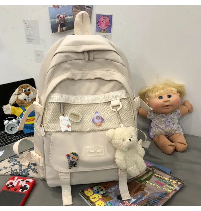 College Style College Student Backpack White - Shop at LoveMi