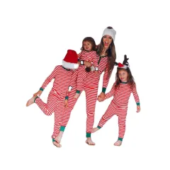Women's New Christmas Parent-child Suit Stripe Print Casual - Red - View 1