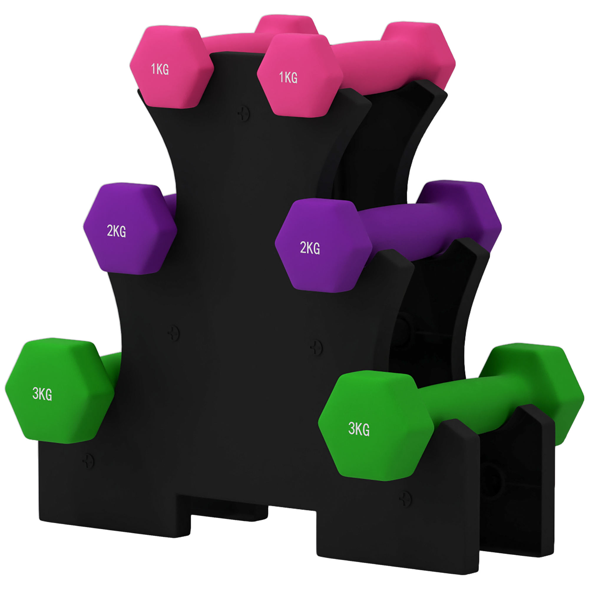 Dumbbell Set With Storage Rack , 2 X 1kg, 2 X 2kg, 2 X 3kg — image 2