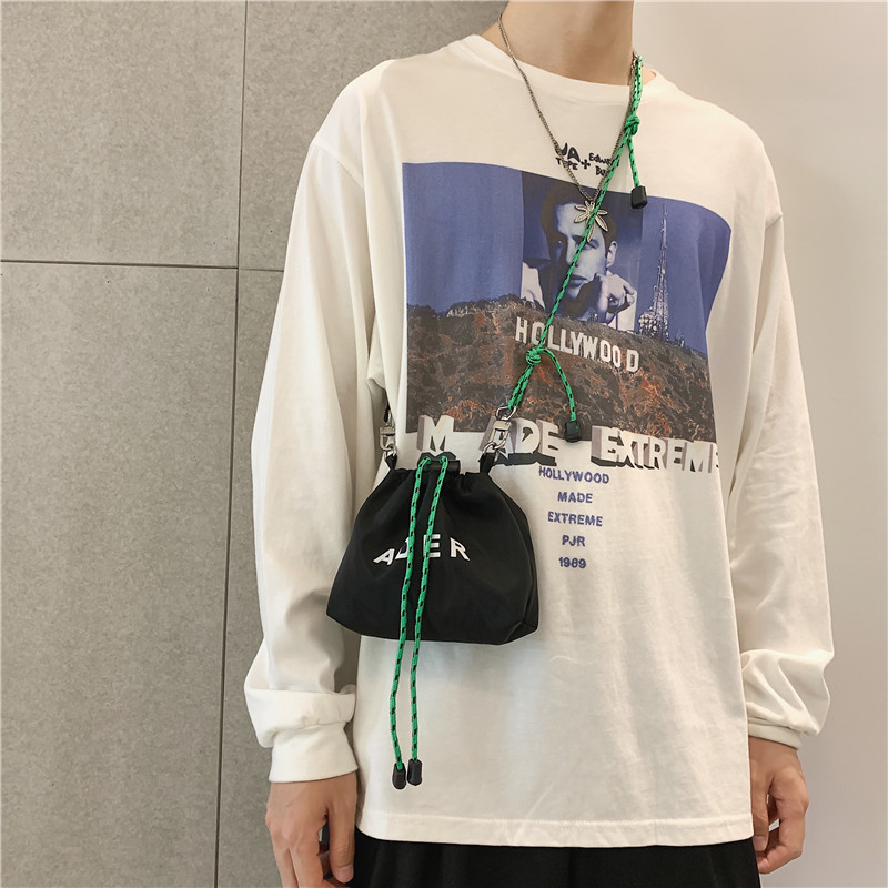 Drawstring Mini Sports Bag With Letters On One Shoulder Messenger