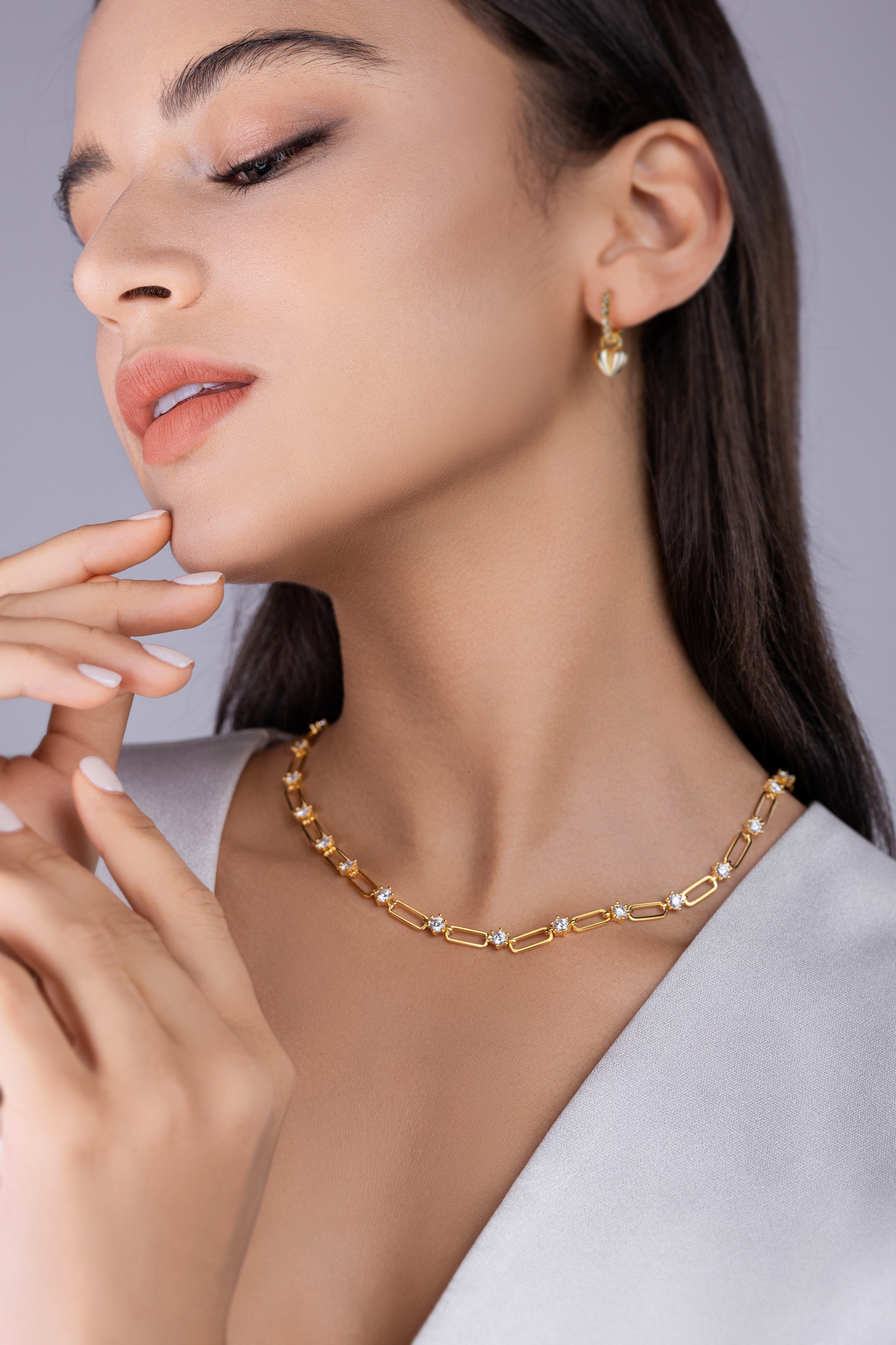 0.3 Carat Luxury Fashion Minimalist Trend Jewelry Silver Pendant Necklace With Top-quality Moissanite, S925 Silver Electroplated With Gold