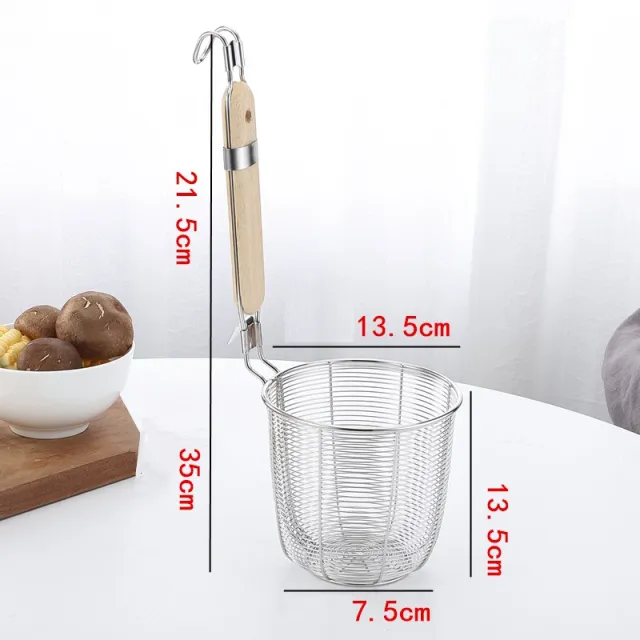 Stainless Steel Colander Noodle Dumplings Mesh Basket For Deep Fryer French Fries 13.5Cm - Shop at LoveMi
