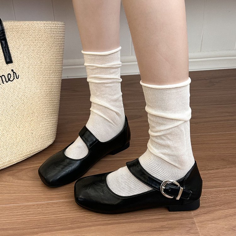 Faux Leather Square Toe Flats, picture 2 of 2