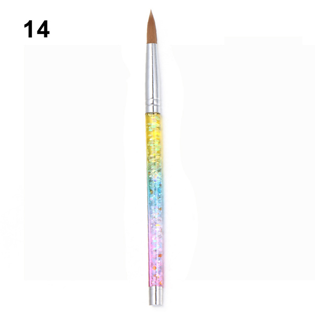 7 Sizes Nail Art Brush For Acrylic Powder Nylon Manicur Rainbow14 - Shop at LoveMi