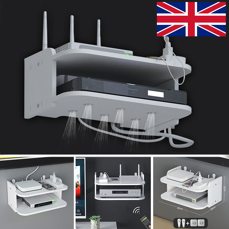 Wall Mount Router Storage Rack Floating Shelf For TV SKY BOX CD DVD Game Console — image 7