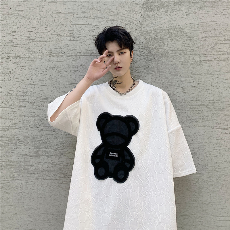 Mid-length Short-sleeved T-shirt Men's White Top