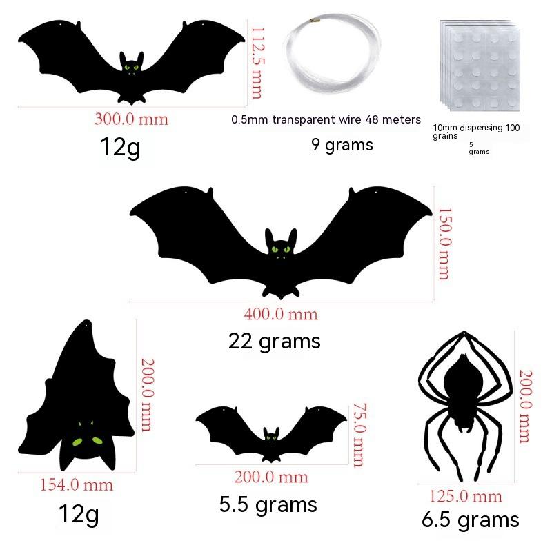Outdoor halloween bat wall decoration (fishing line 48 m