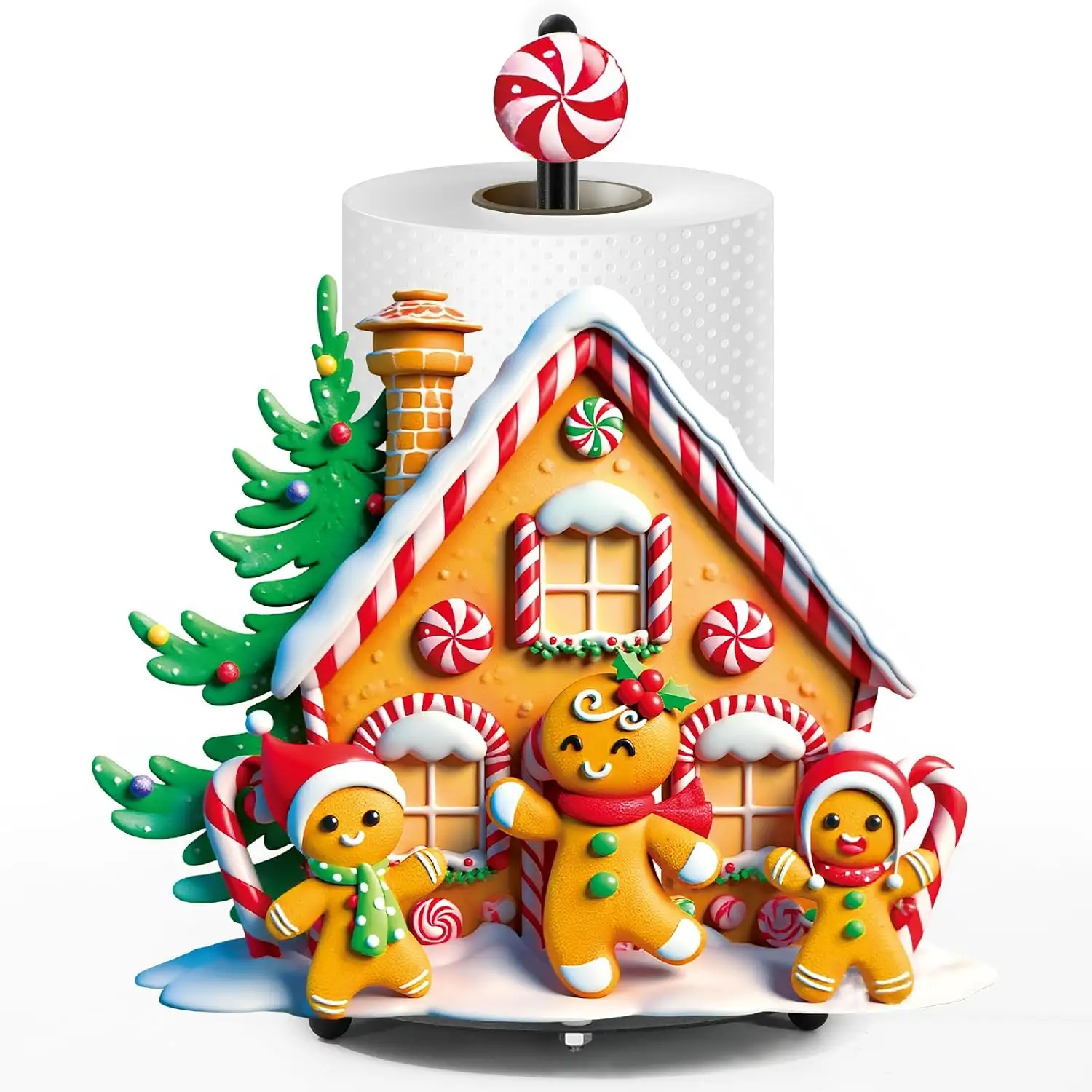 Christmas Paper Towel Holder, 3D Gingerbread House