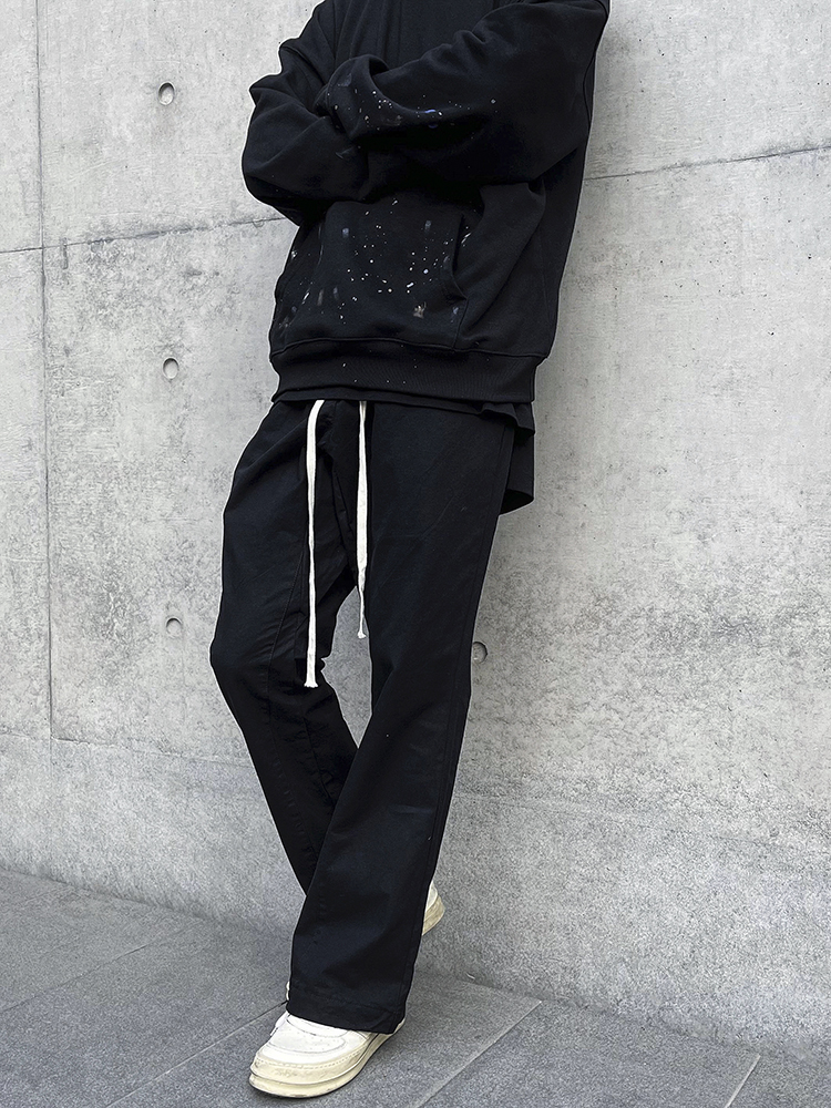 Black Slimming Micro-flared Overalls