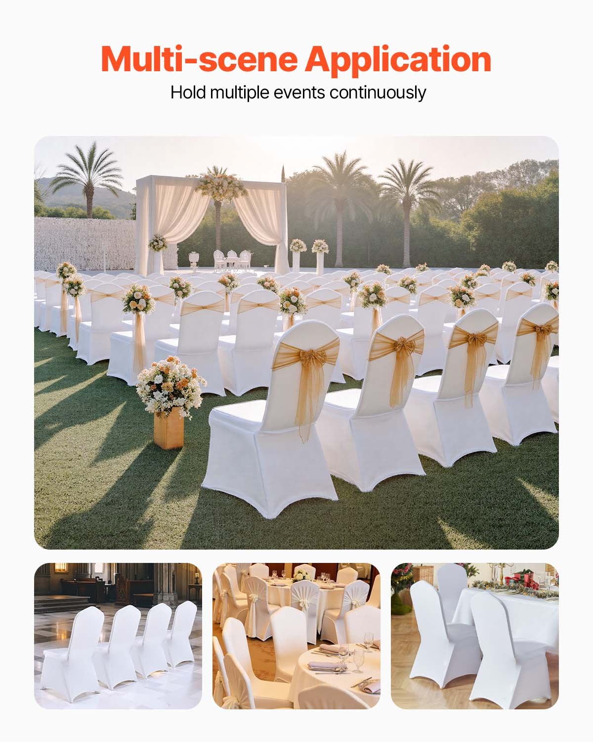 Stretch Spandex Folding Chair Covers, Universal Fitted Chair Cover, Removable Washable Protective Slipcovers, For Wedding, Holiday, Banquet, Party, Celebration, Dining image 11