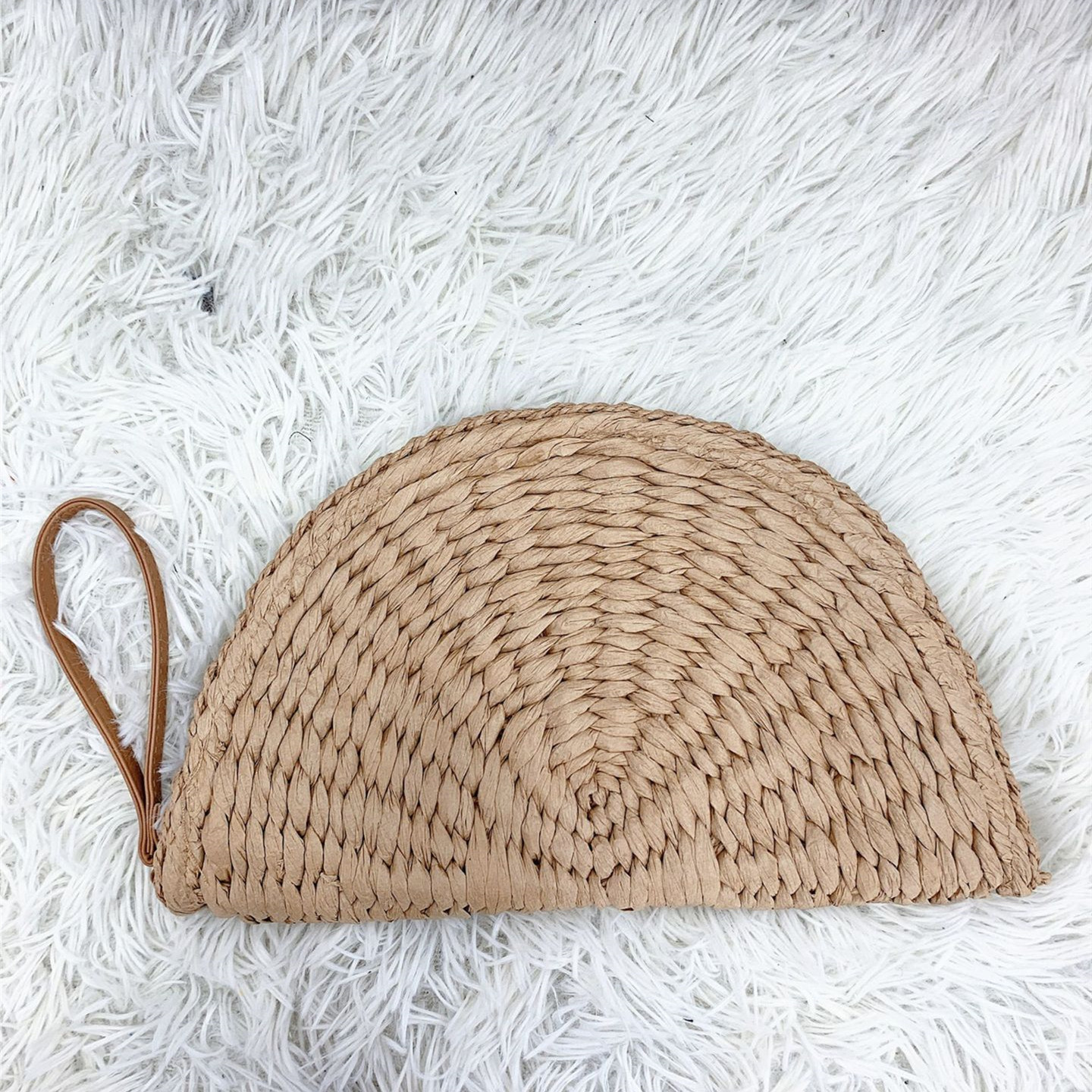 Women's Summer Straw Woven Paper Embryo Holding Straw Bag