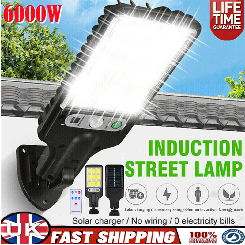 4PCS 6000W LED Solar PIR Motion Sensor Wall Light Security Garden Lamp WRemote — image 4