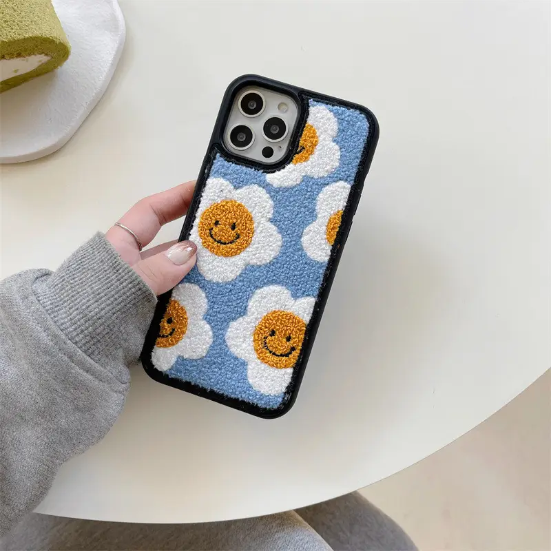 Creative And Simple Flower Plush Phone Case