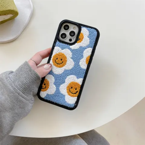 Creative and Simple Flower Plush Phone Case