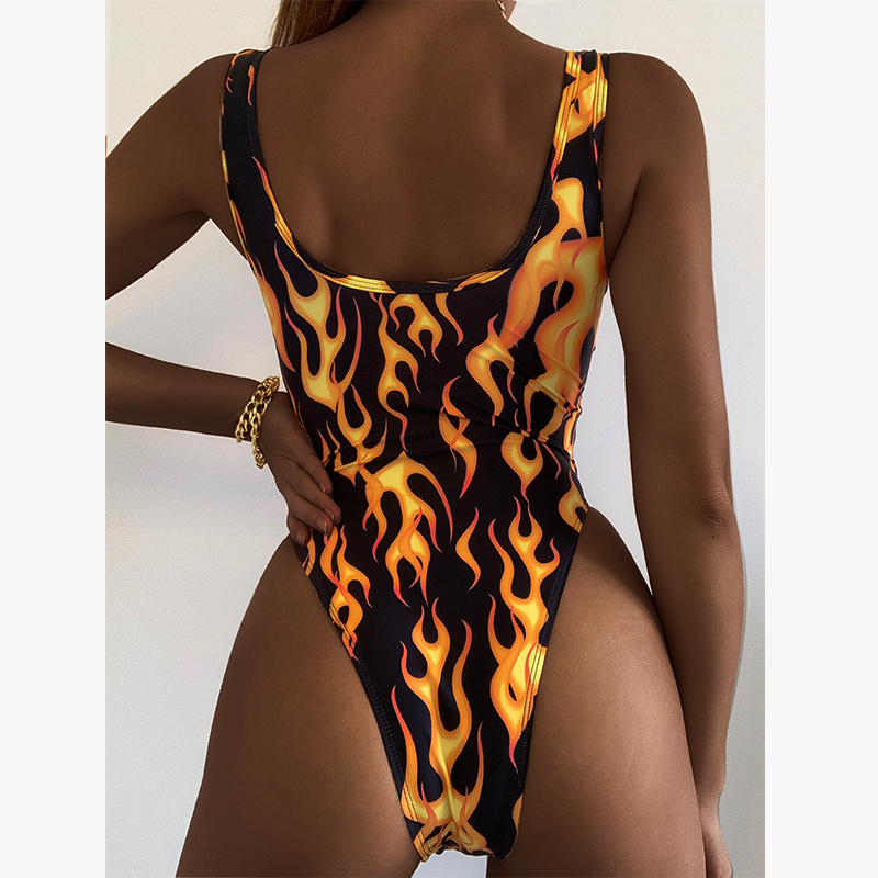 Sexy Soft Bag Triangle One-piece Printed Bikini