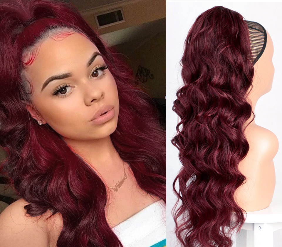 Парик Большая волна Шнурок Конский хвост Матовый Высокотемпературный шелковый парик из химического волокна