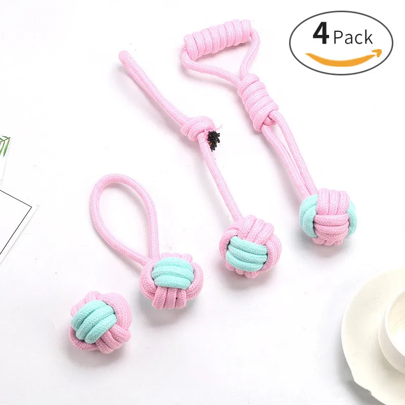 Pet Bite Resistant Cotton Rope Ball Cat And Dog Toy - 2 Style