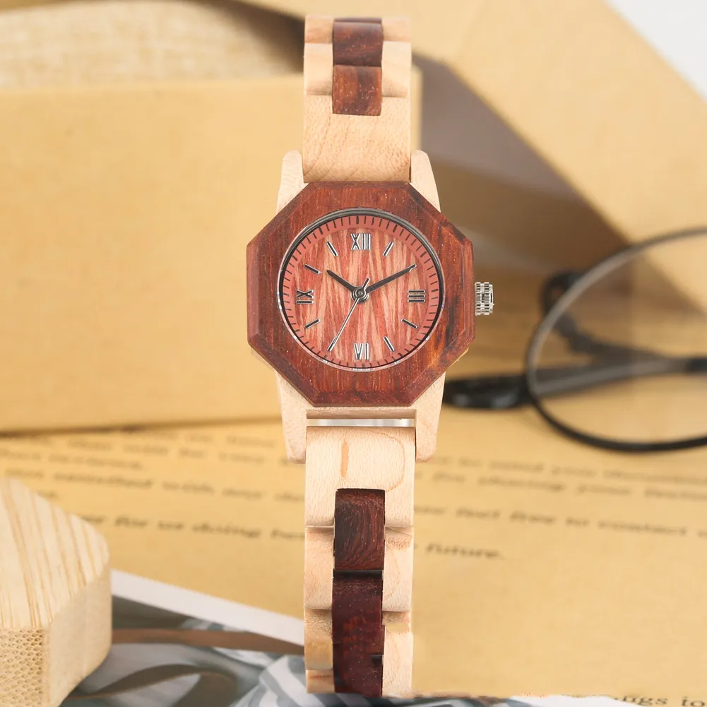 Bracelet Buckle Octagon Face Diamond Ladies Wooden