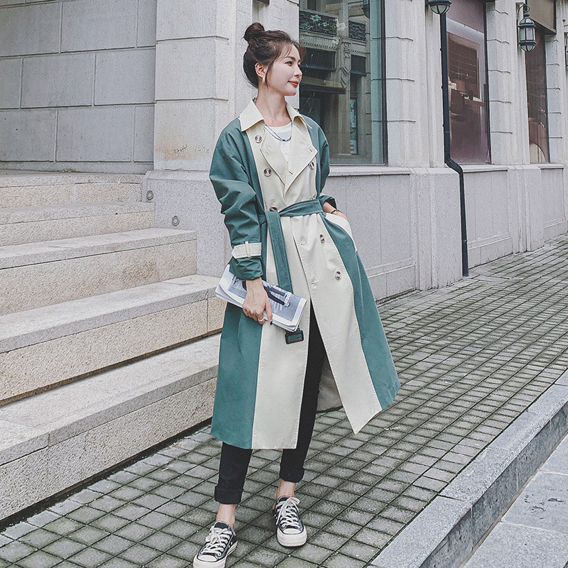 Mid-length Temperament British Style Small Over-the-knee Loose Slim Coat