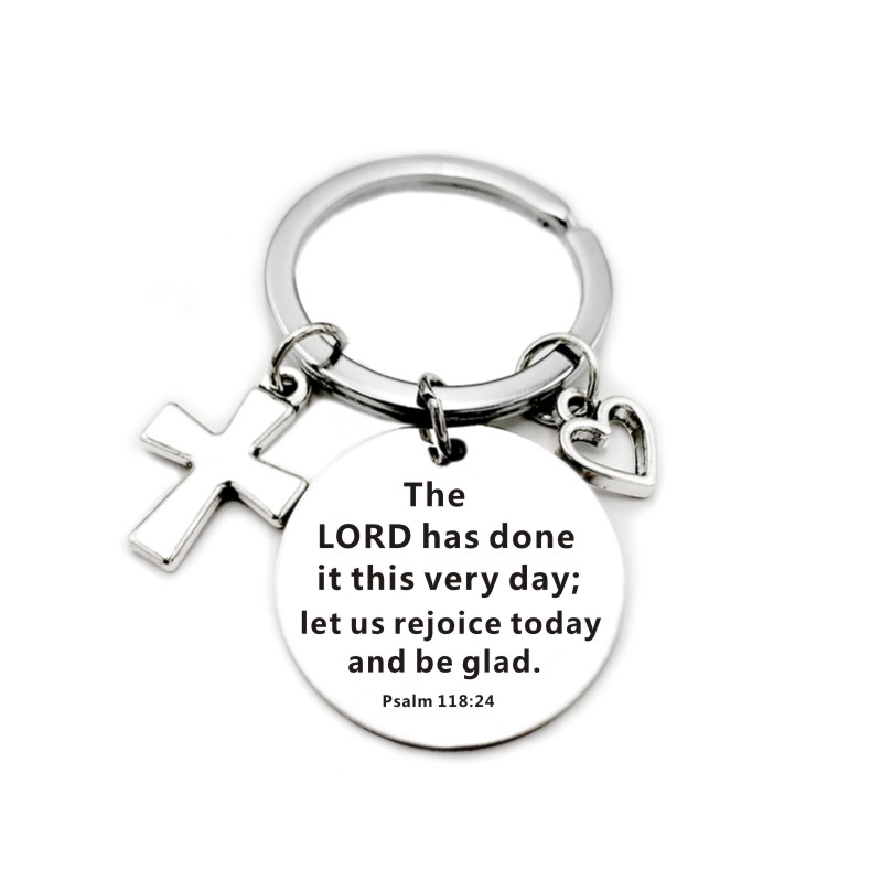 … Scripture Pendant Cross Heart Charms Keychain
