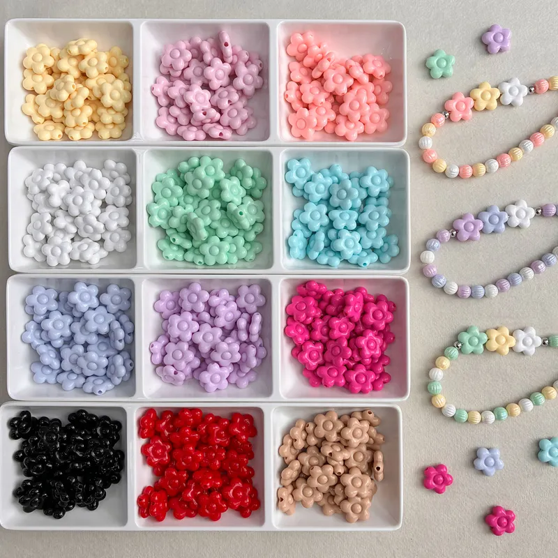 Acrylic Plumeria Flower Beads