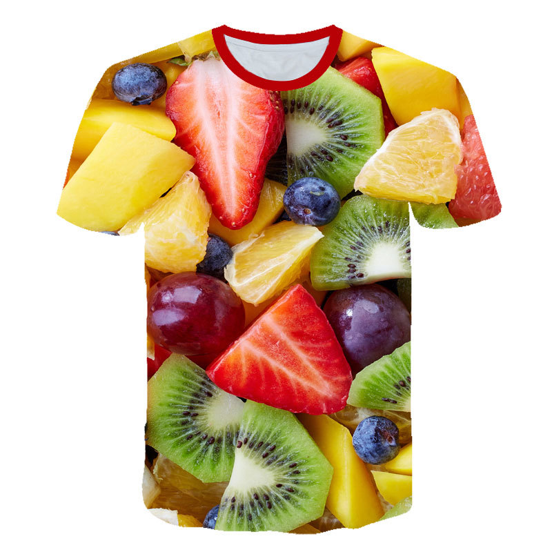 Title 3, 3D-gedrucktes T-Shirt mit Obstsorten-Medley-Mus...