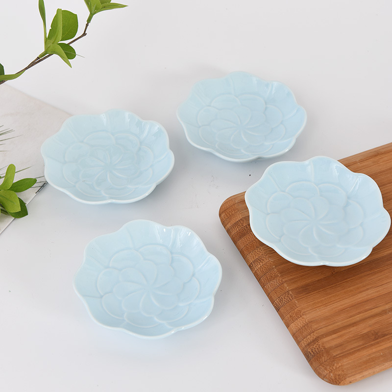 Blue flower platter