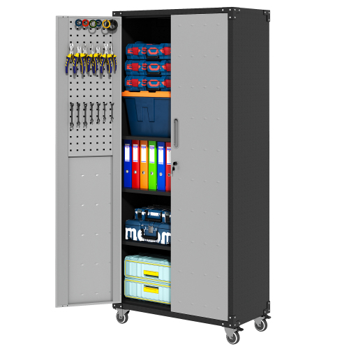 71 Metal Garage Storage Cabinet with Wheels β photo 3