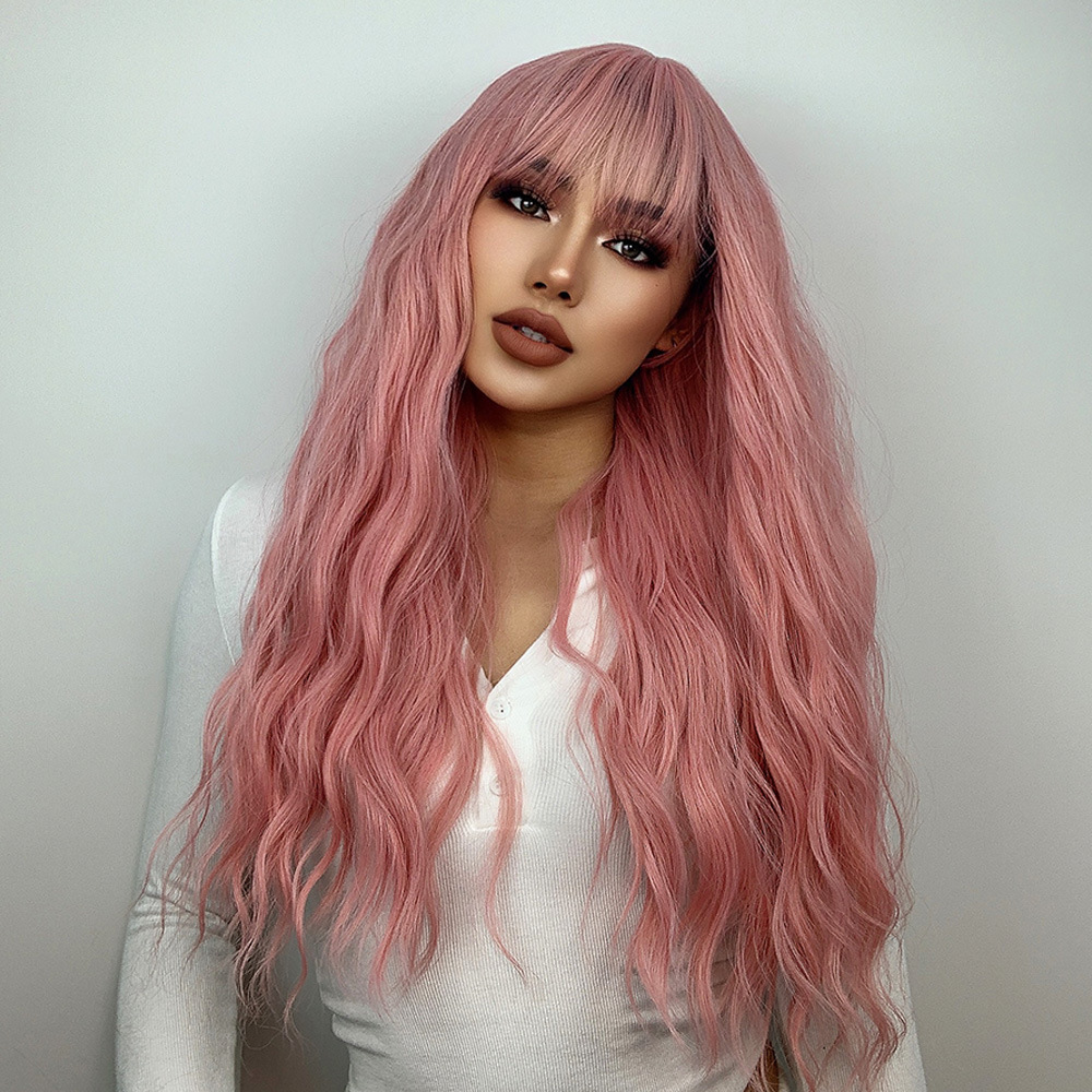 Wig Women's  Bangs Wavy Long Curly Hair — foto 3