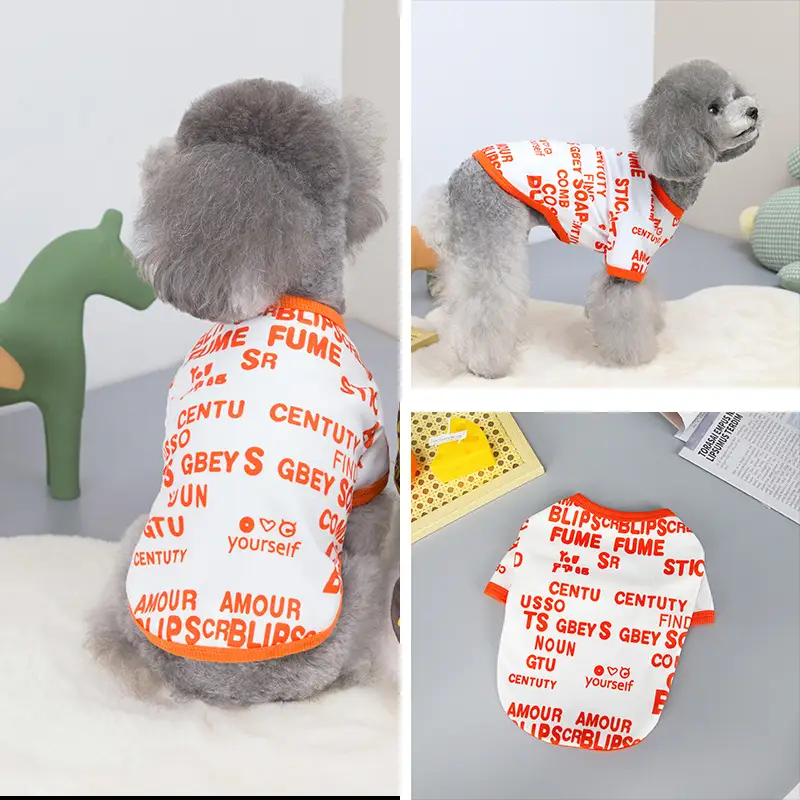 Pet Dog European And American Round Neck Letter T-shirt