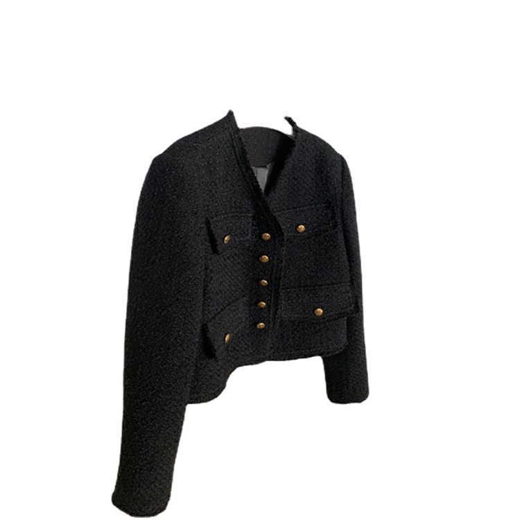 Fashion Simple Ladies Black Loose Short Coat