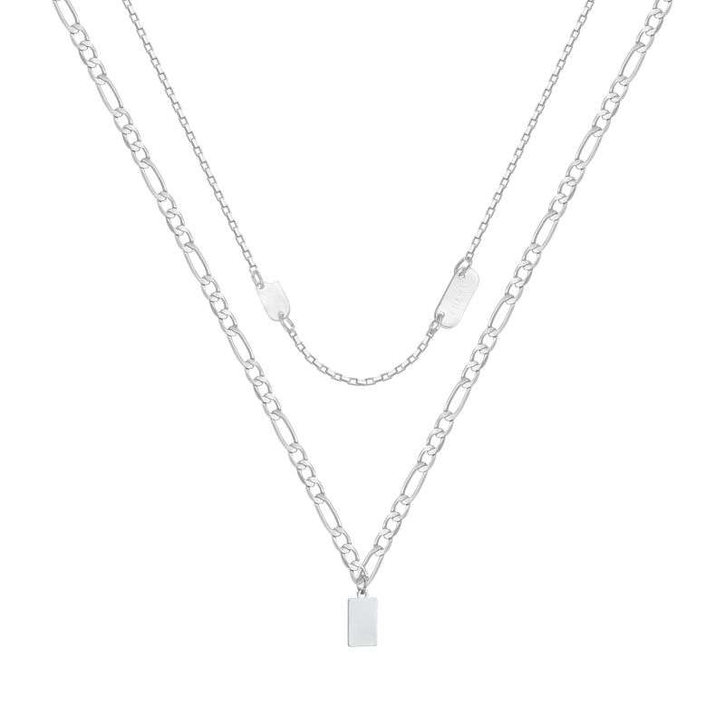 Simple Double Layer Stacked Necklace For Women"s New Fashion In