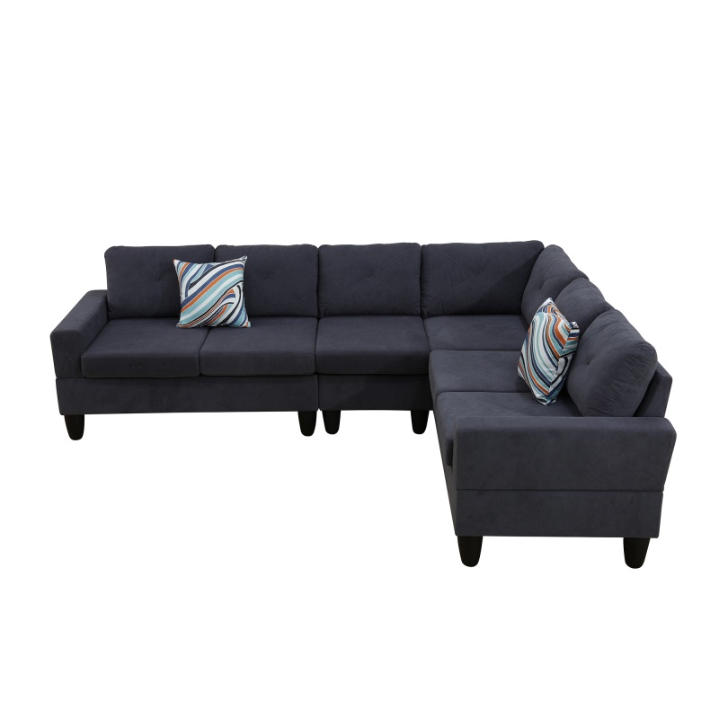 Pickup Only--Dark Grey Massa Flannel 4-Piece Couch Living Room Sofa Set