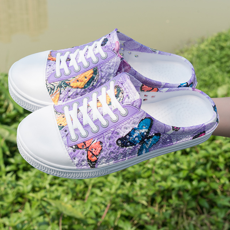 Summer New Student Platform Slippers Female Fashion Wild Trend Beach Shoes Female Original Dormitory Indoor Sandals Purple - Shop at LoveMi