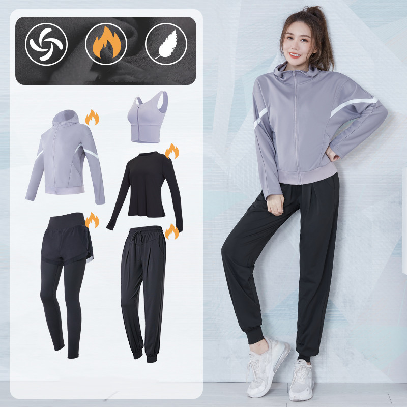 Yoga Clothes Set Female Spring And Autumn Outdoor Running Training Fitness