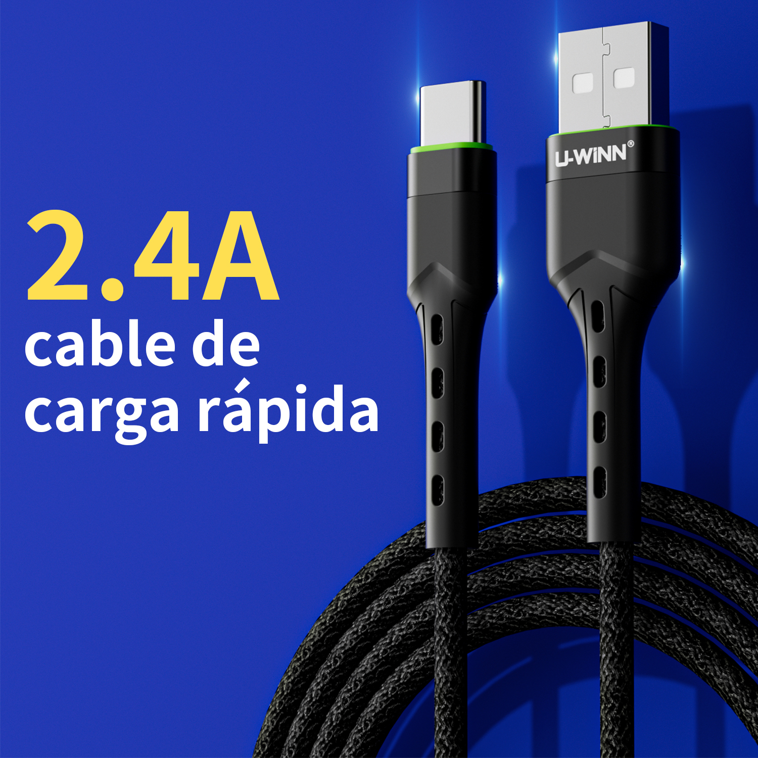 L203 USB-C Cable 2.4A 1M Black USB 3.0 UWINN