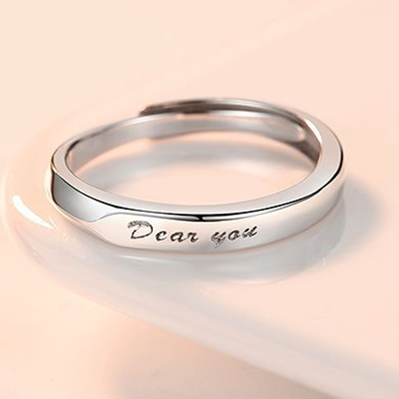 خاتم ثنائي من النحاس الأبيض للرجال والنساء