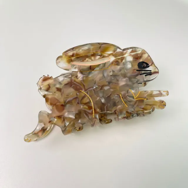 Cute Acetate Rabbit Clip Barrette Flower Coffee Rabbit - Shop at LoveMi