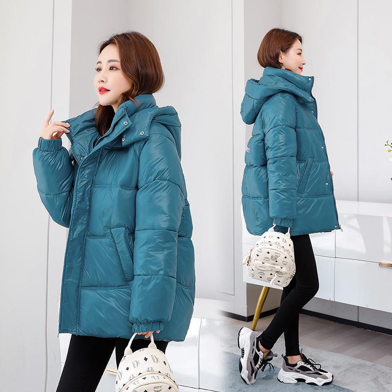 Plus Fat Plus Size Winter Padded Jacket Fat MM Down Cotton Blue - Shop at LoveMi