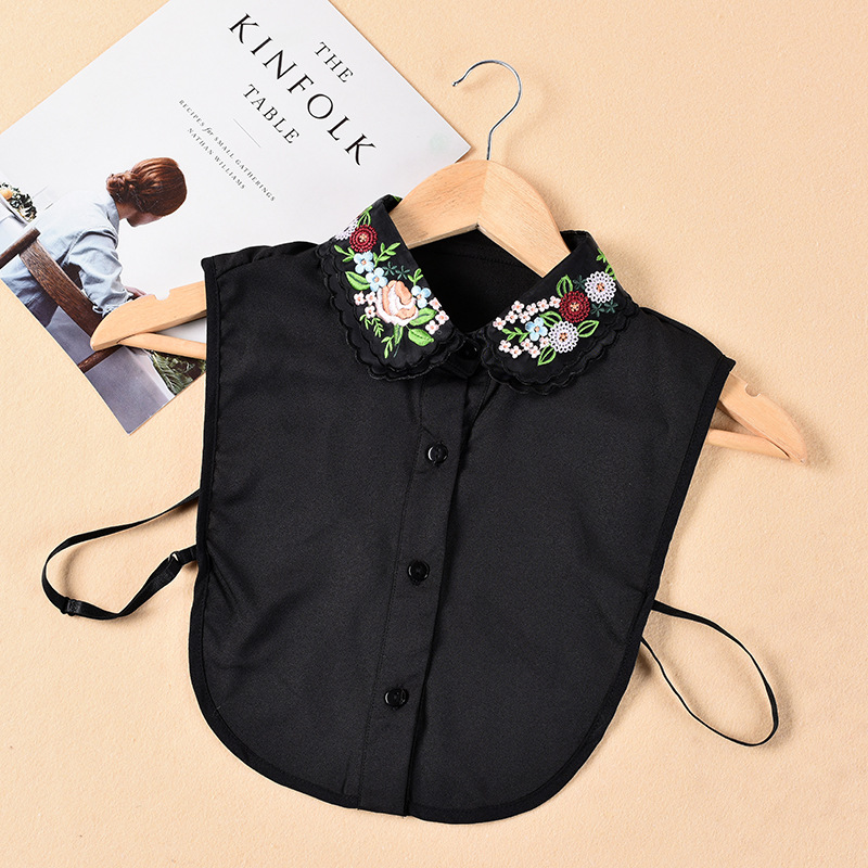 Fake Collar Blouse Versatile Chiffon Color Embroidered Fake Shirt Collar — image 1